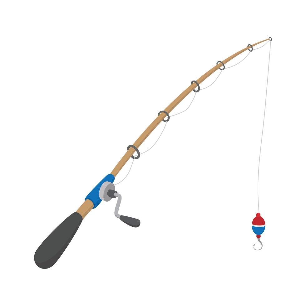 Fishing rod cartoon icon vector