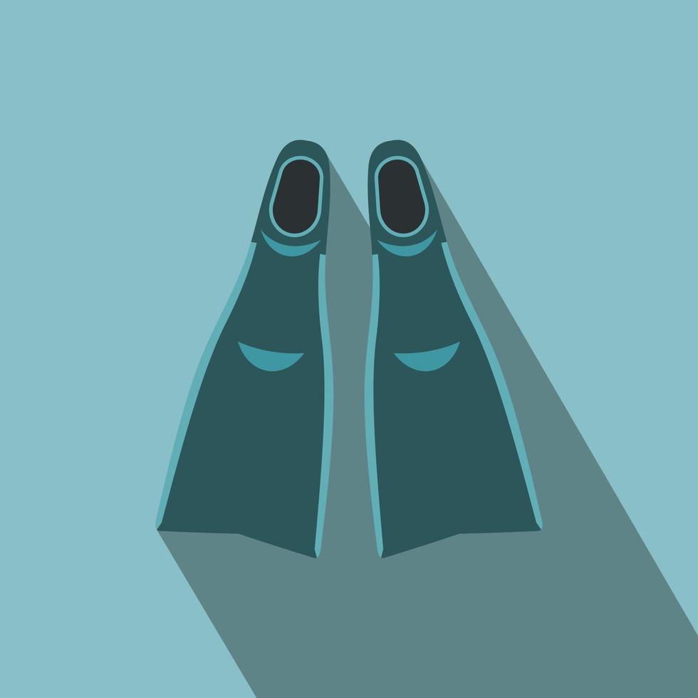 Blue flippers flat icon vector