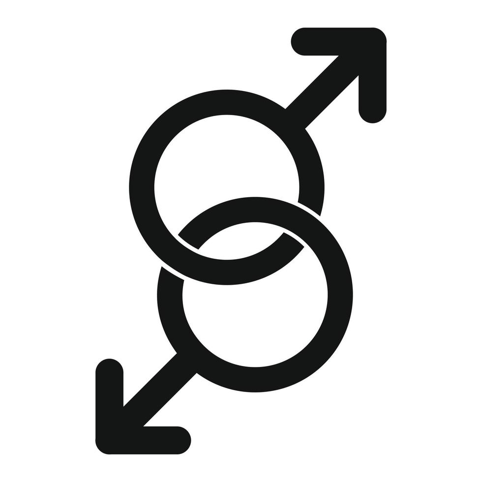 signo de dos hombres icono simple negro vector