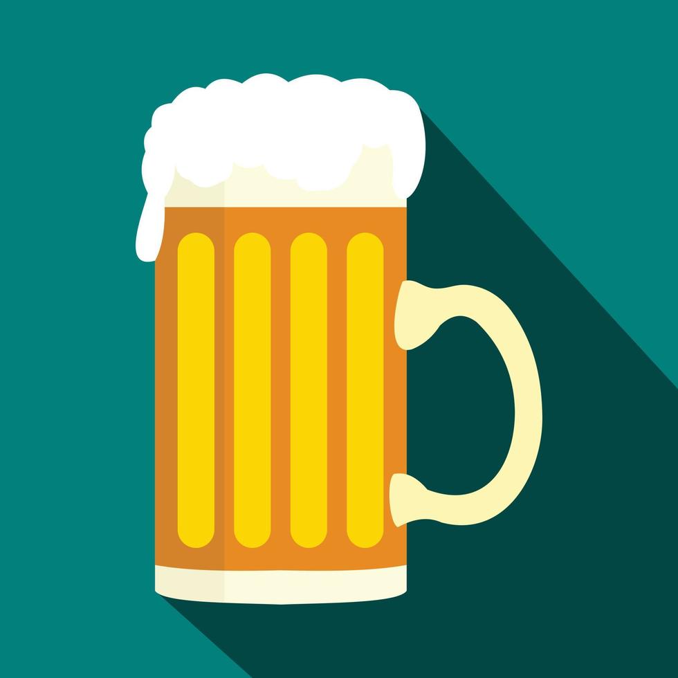 Mug of beer icon in flat style vector