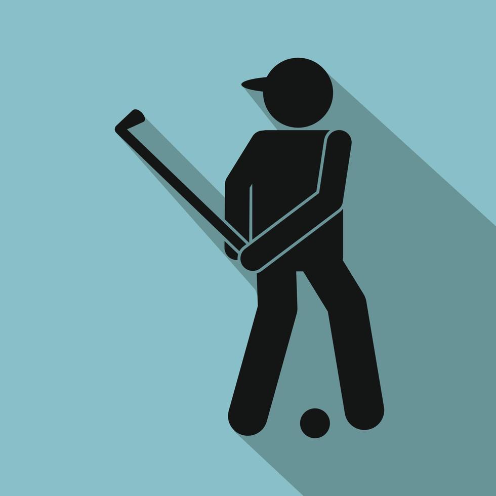 Golfer silhouette flat icon vector