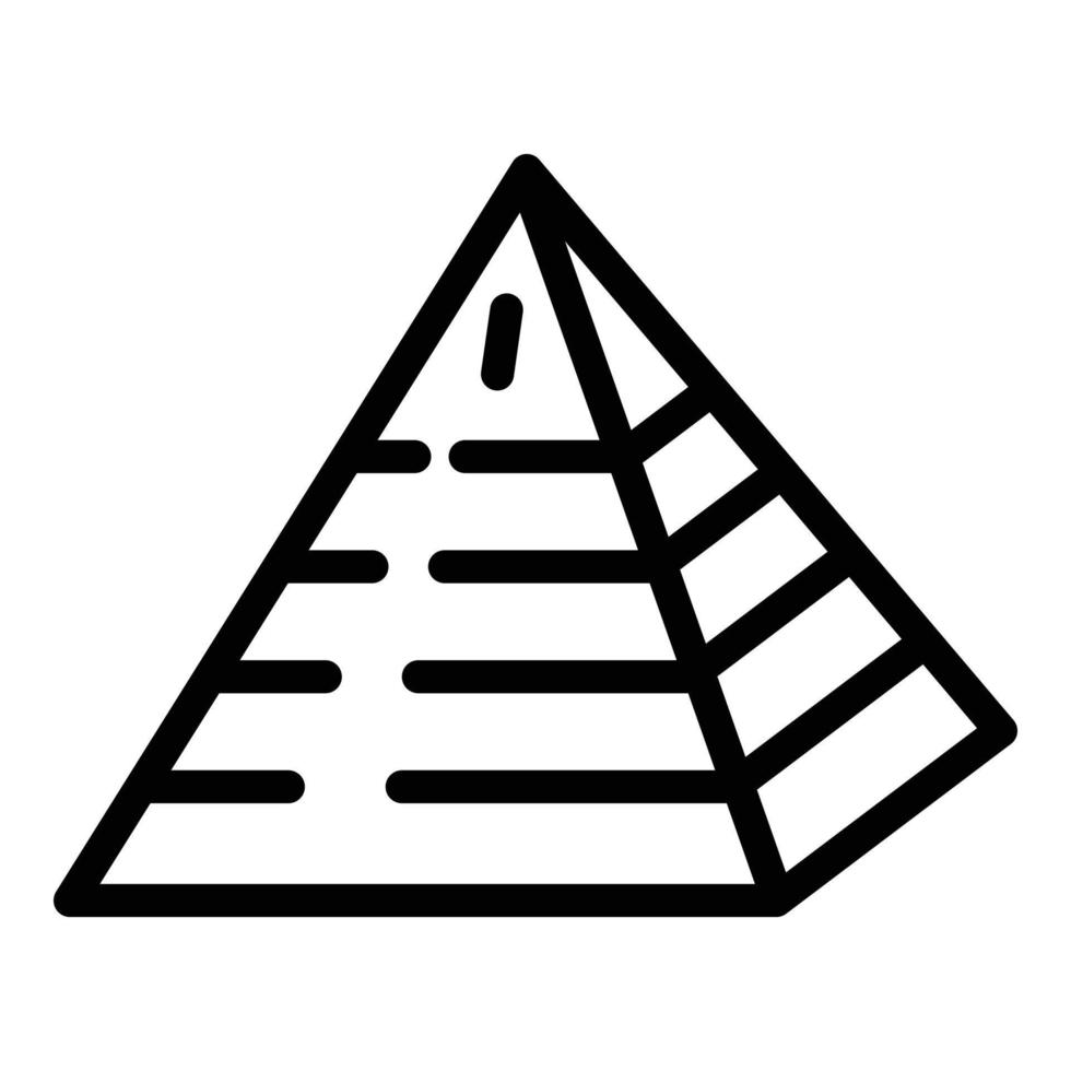 icono de pirámide judía, estilo de contorno vector