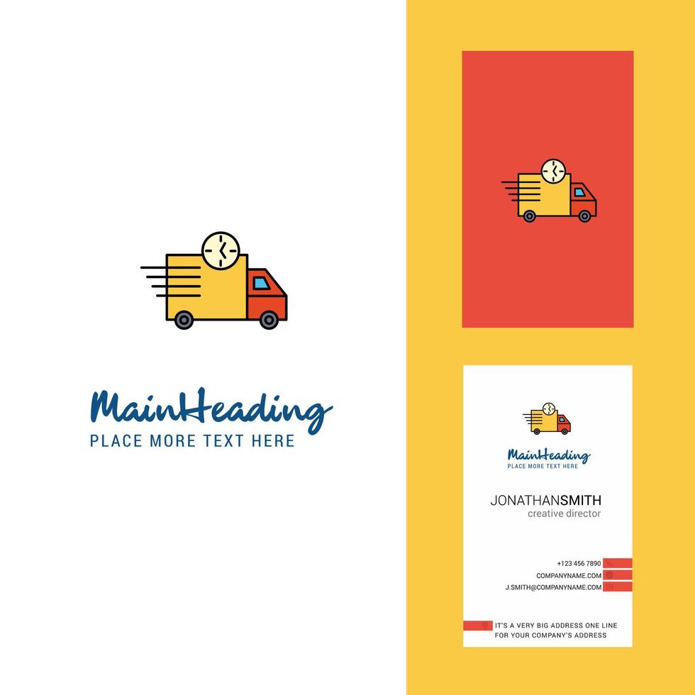 On time delivery Creative Logo and business card vertical Design Vector