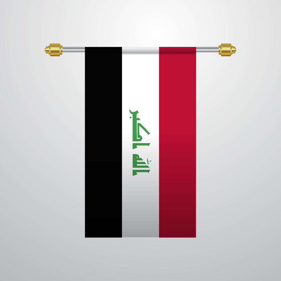 bandera colgante de irak vector