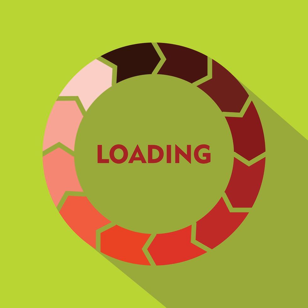 Circle loading icon, flat style vector