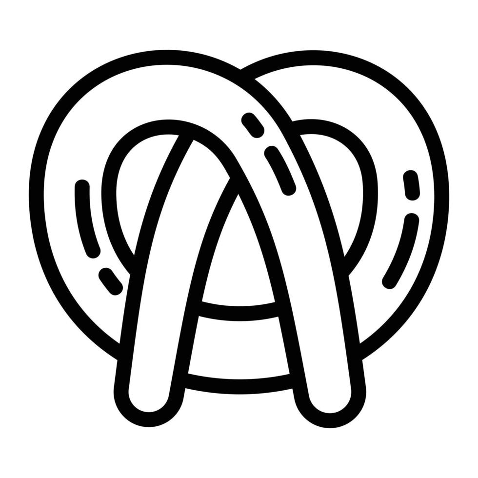 Bavarian pretzel icon, outline style vector