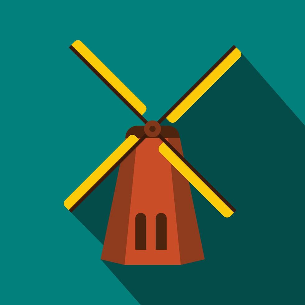 Windmill icon in flat style vector
