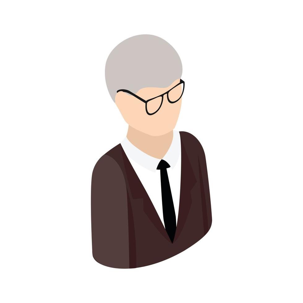 Man in a suit icon, isometric 3d style vector