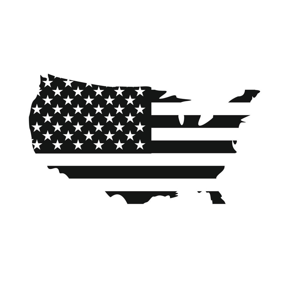 USA map flag icon vector