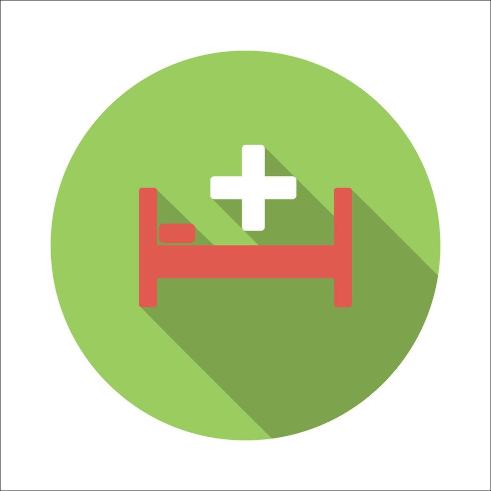 Hospital bed flat icon vector