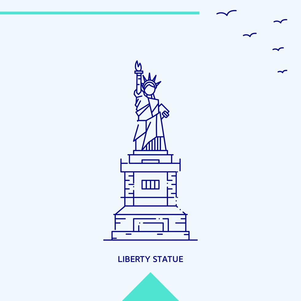 ilustración de vector de horizonte de estatua de la libertad