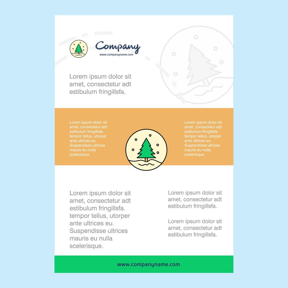 Template layout for Christmas tree comany profile annual report presentations leaflet Brochure Vector Background