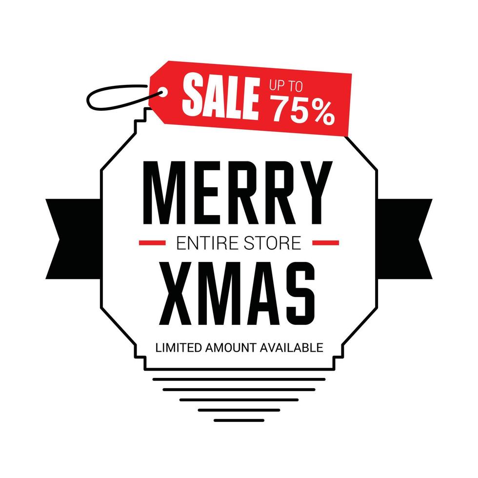 Merry Christmas card with elegent design and typography vector
