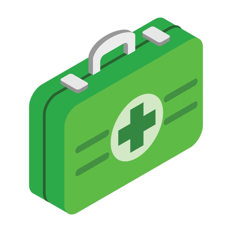 First aid kit 3d isometric icon vector