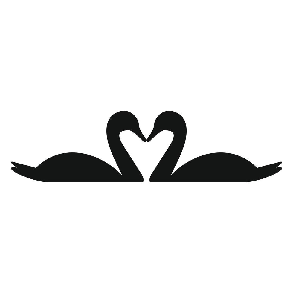 Couple of swans simple icon vector