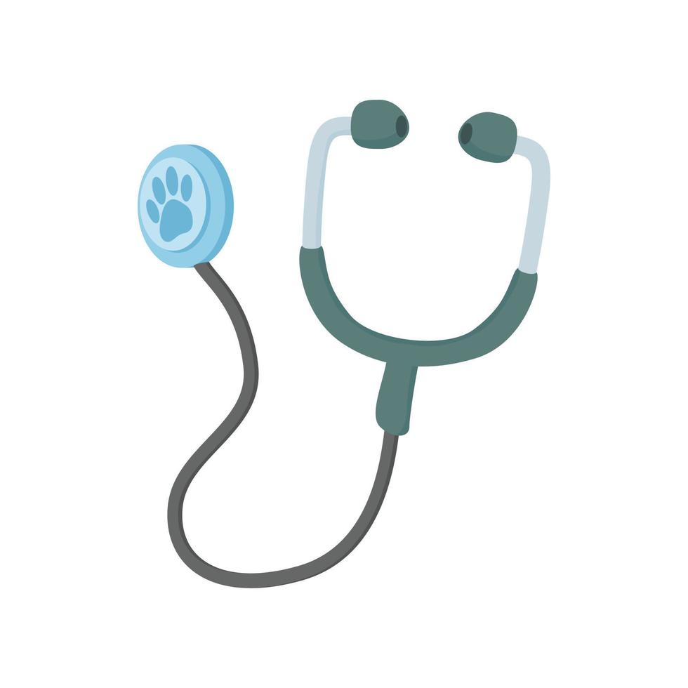 Stethoscope for animals icon, cartoon style vector