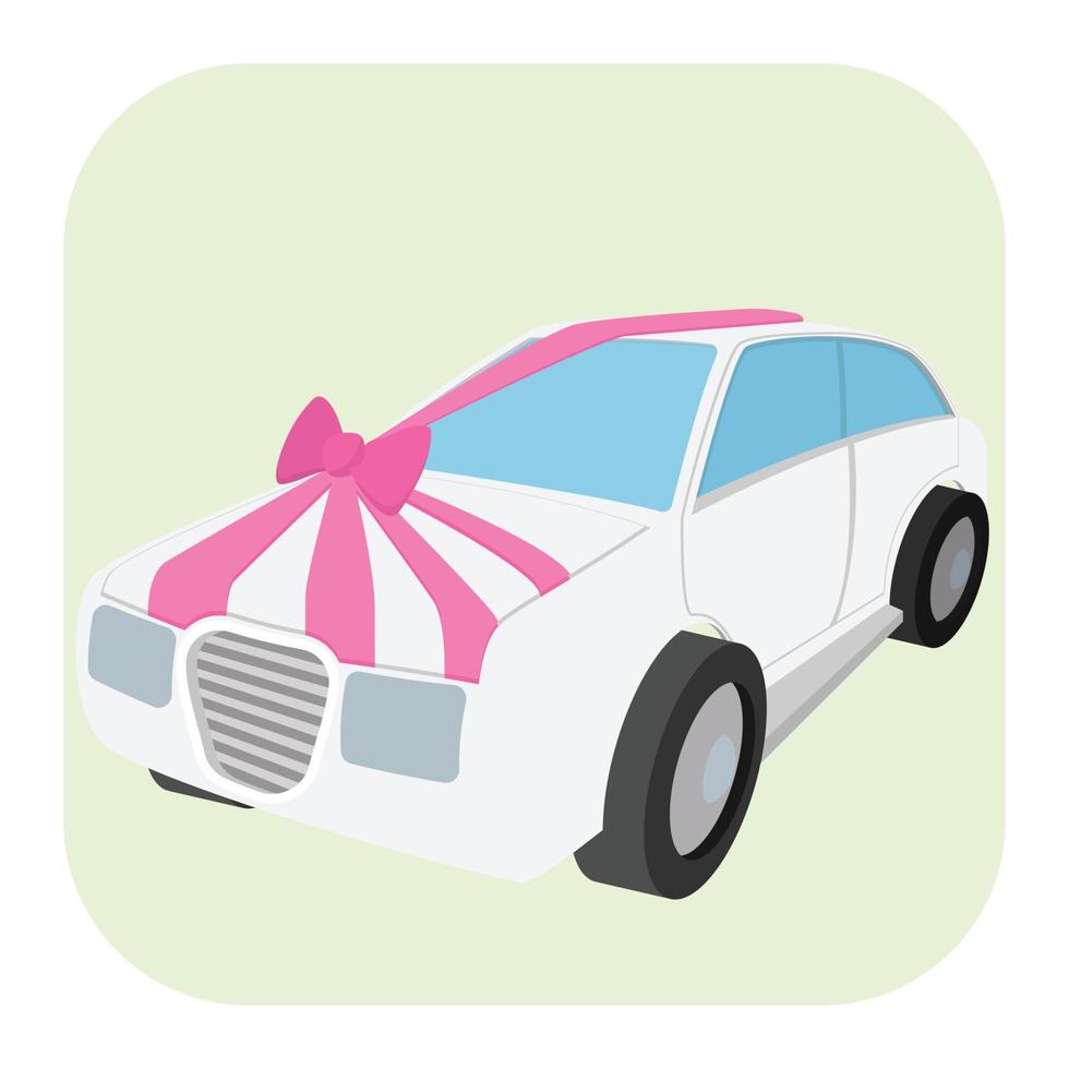 icono de dibujos animados de coche de boda vector