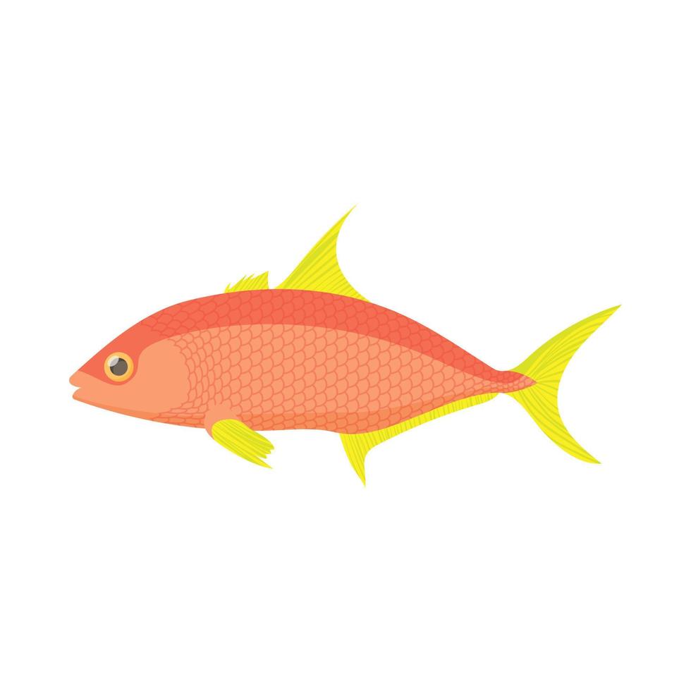 Orange fish icon, cartoon style vector