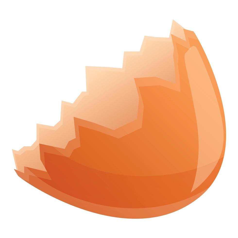 Egg shell icon, cartoon style vector