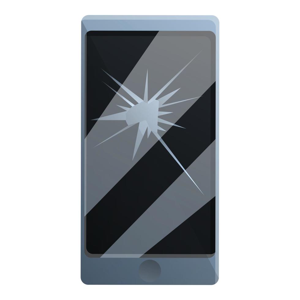 Broken smartphone icon, cartoon style vector