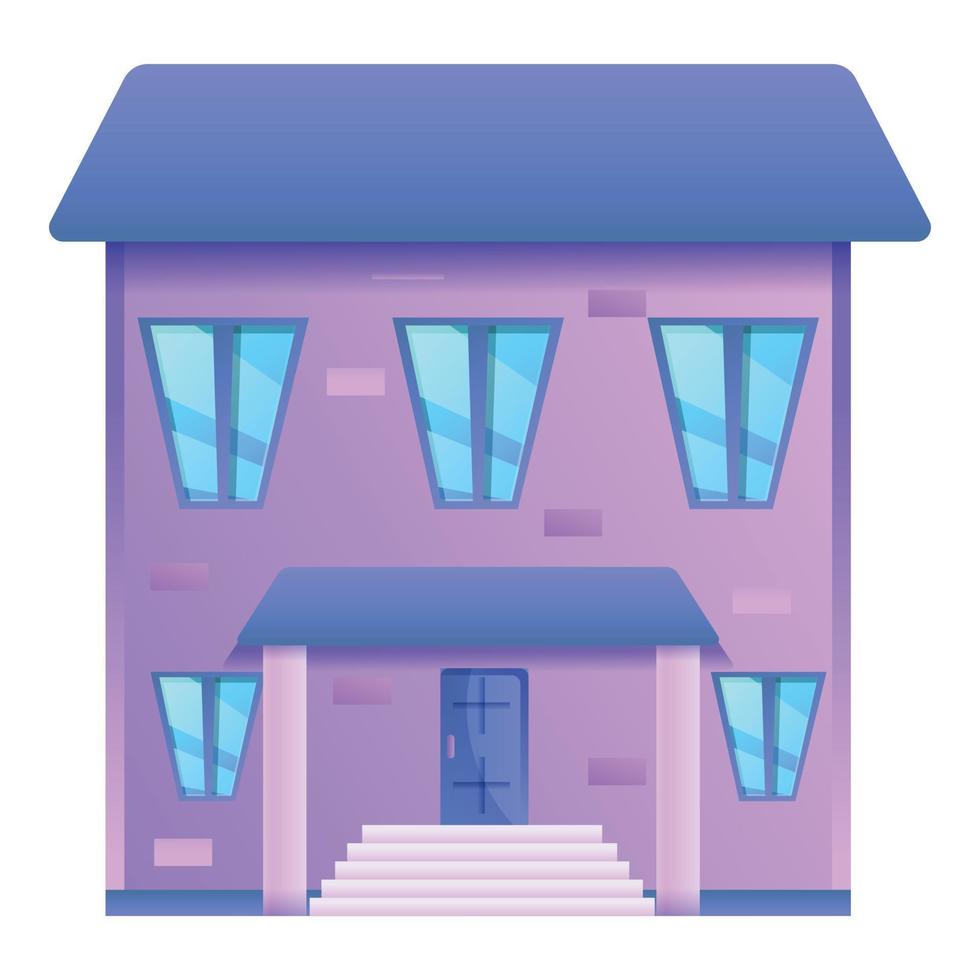 Apartment cottage icon, cartoon style vector