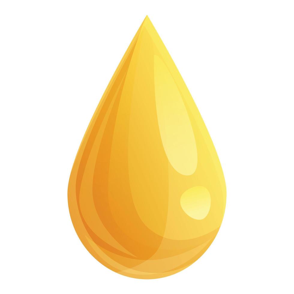 Olive oil drop icon, cartoon style vector