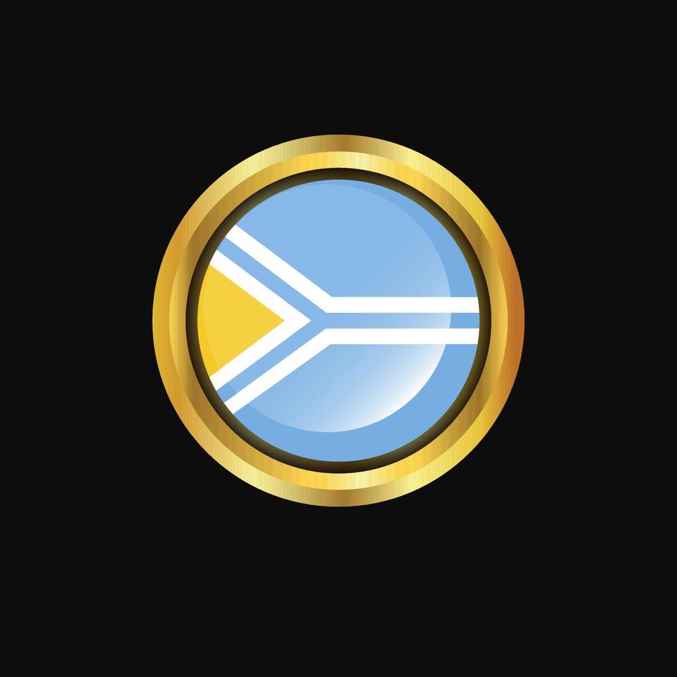 Tuva flag Golden button vector