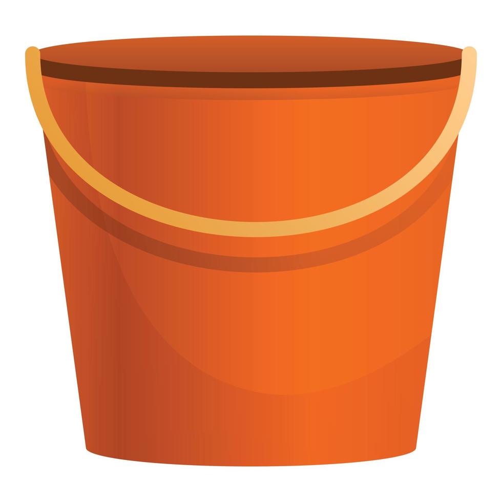 Plastic bucket icon, cartoon style vector