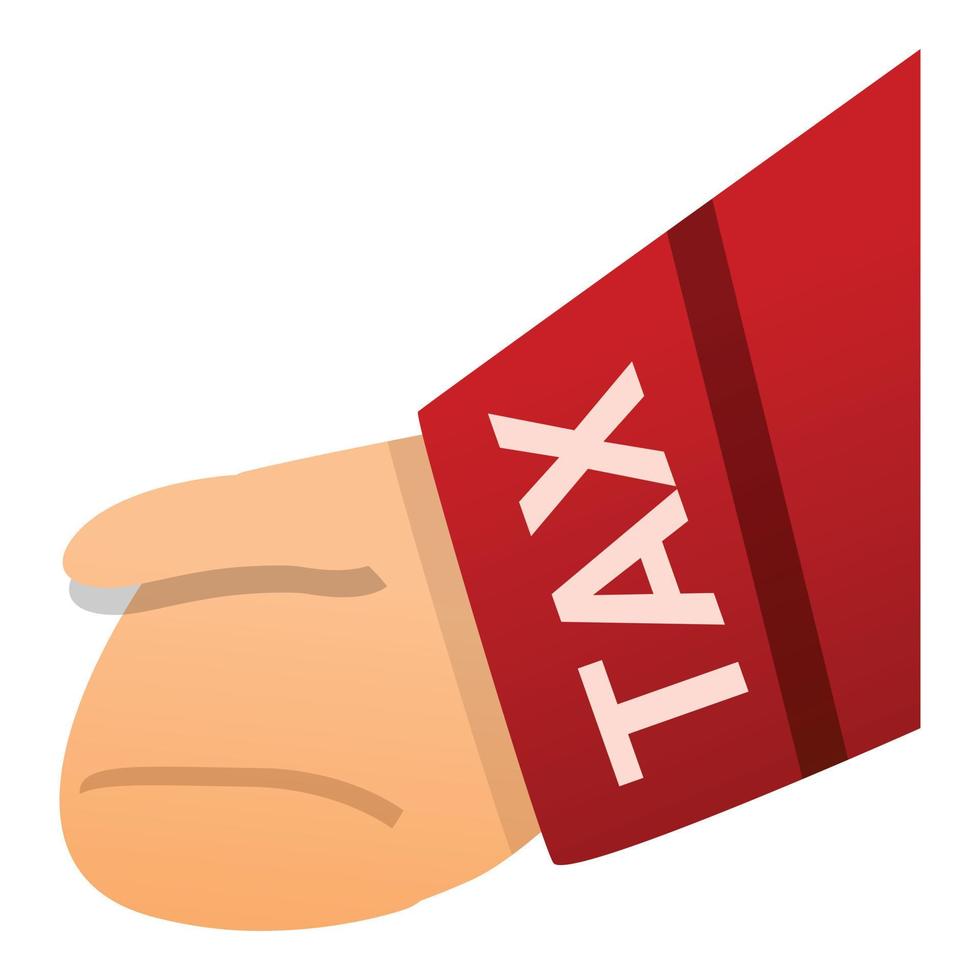 Tax hand icon, cartoon style vector