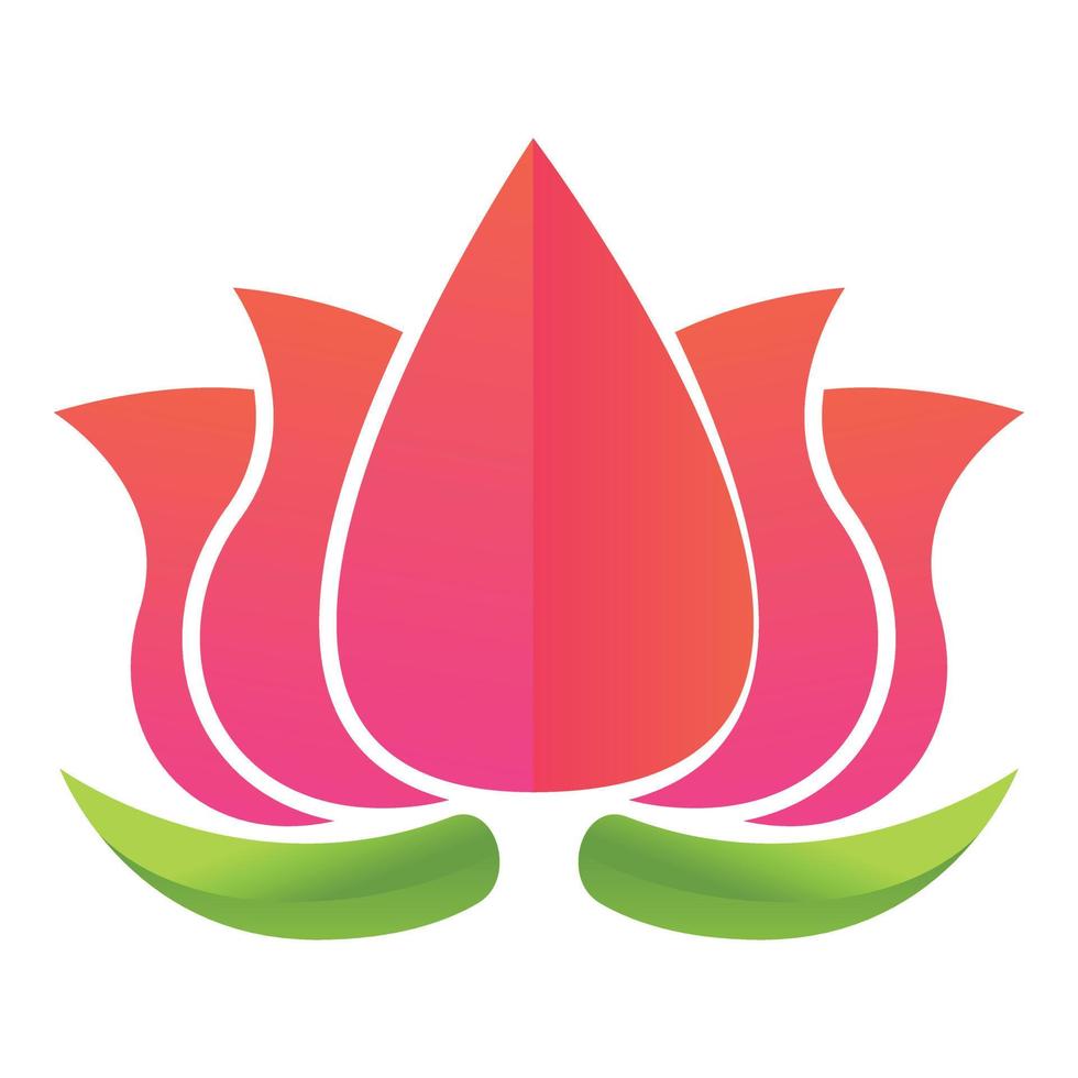 Lake lotus icon, cartoon style vector