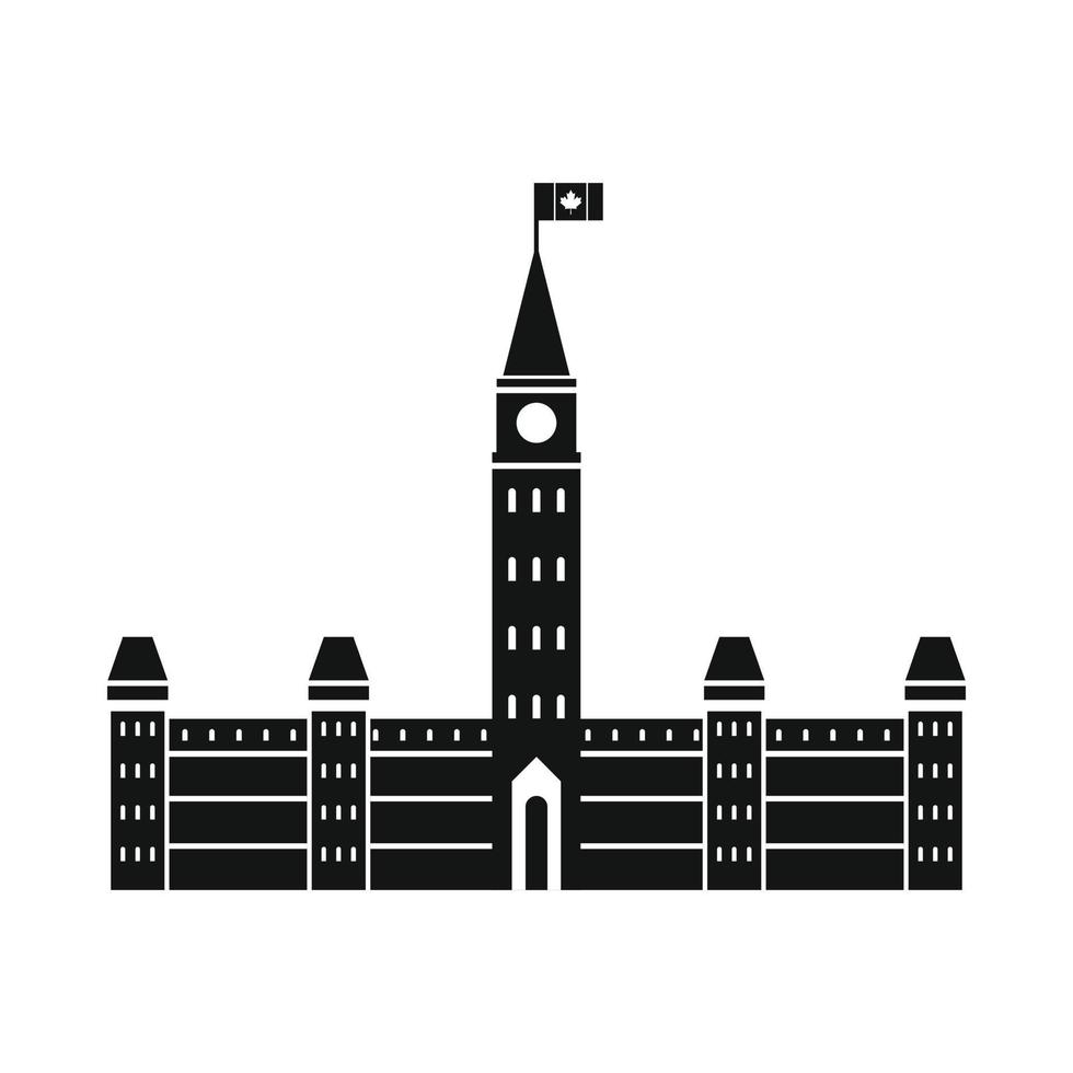 Parliament Buildings, Ottawa icon, simple style vector