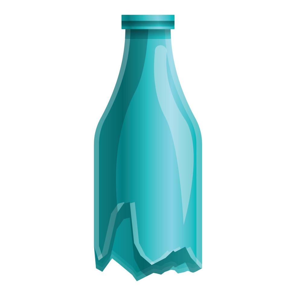 icono de botella de vidrio roto, estilo de dibujos animados vector