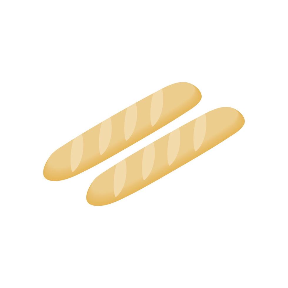 French baguettes isometric 3d icon vector