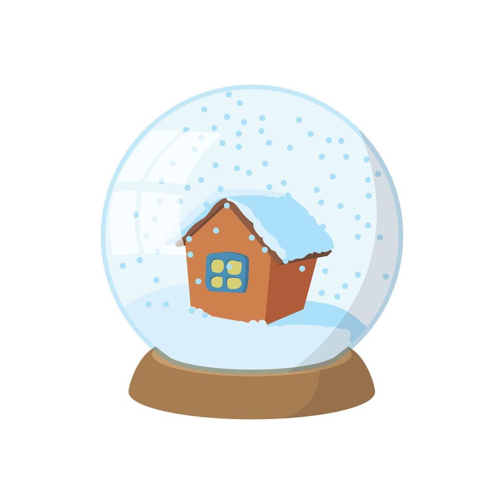 Snow globe icon, cartoon style vector