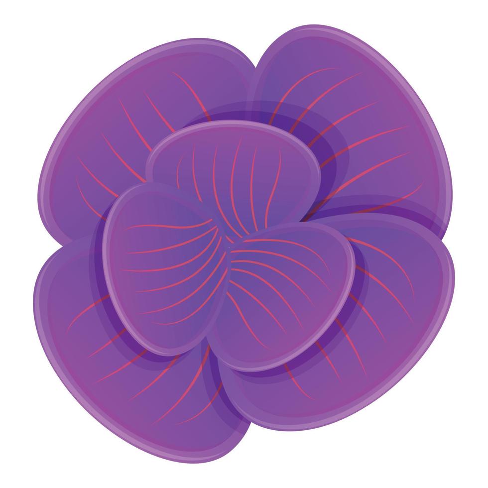 Purple orchid icon, cartoon style vector