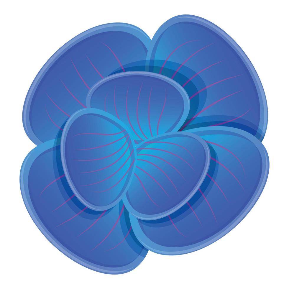 Blue orchid icon, cartoon style vector