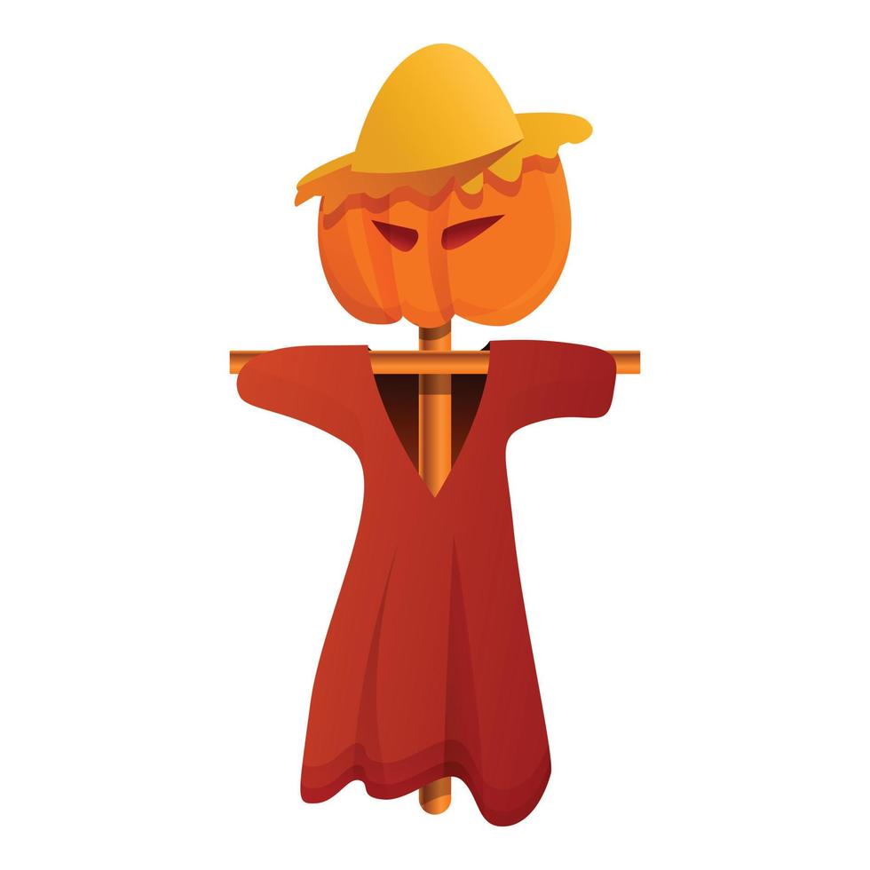 Dummy scarecrow icon, cartoon style vector