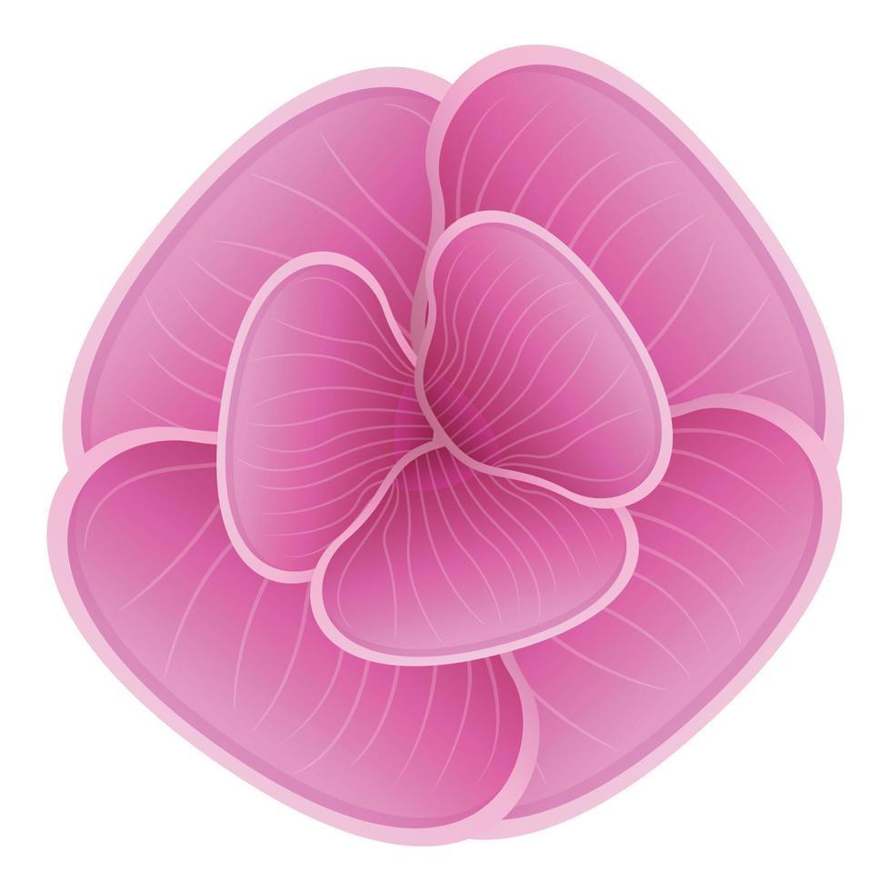 Pink orchid icon, cartoon style vector