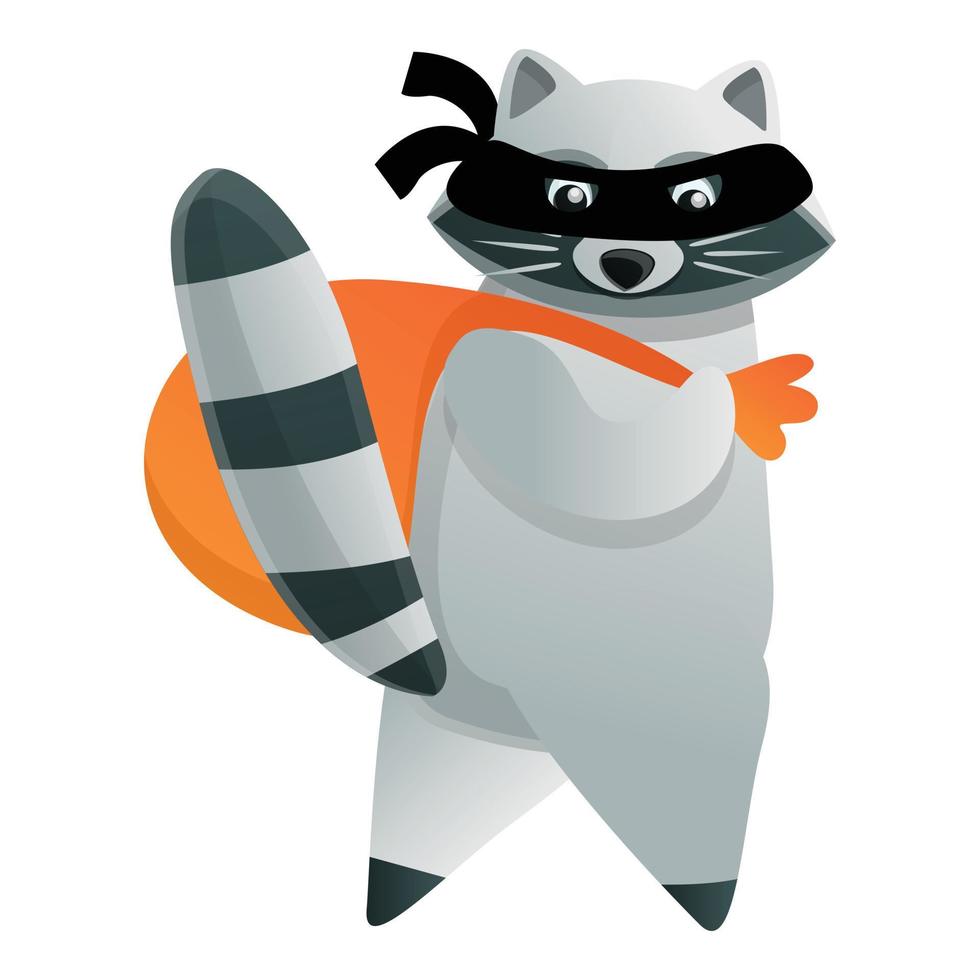 Raccoon burglar icon, cartoon style vector