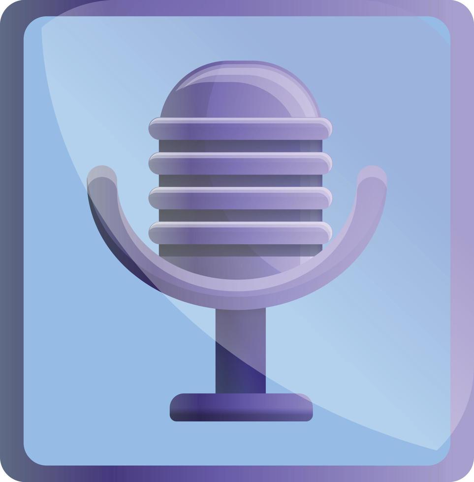 Party studio microphone icon, cartoon style vector