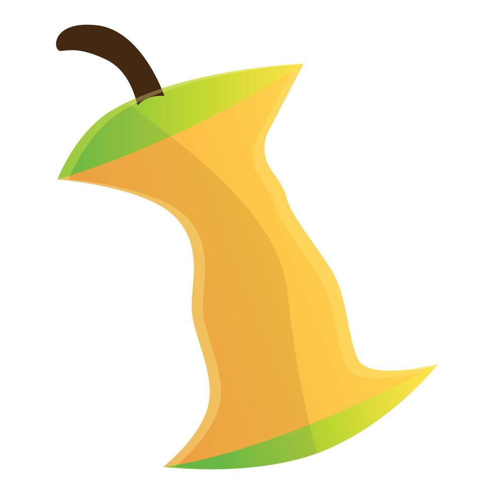 icono de manzana comido, estilo de dibujos animados vector