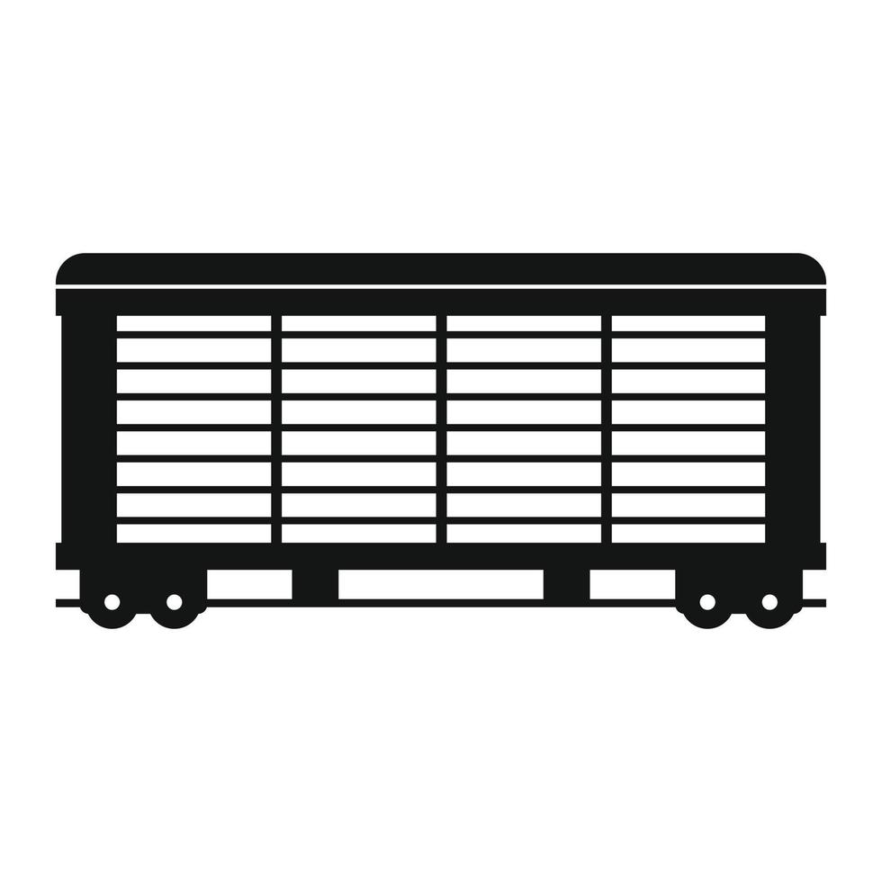 tren carga vagón negro simple icono vector