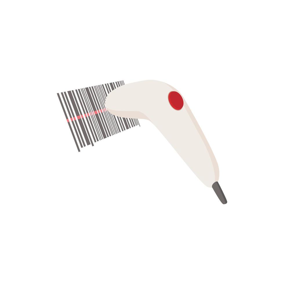 Barcode scanner icon, cartoon style vector