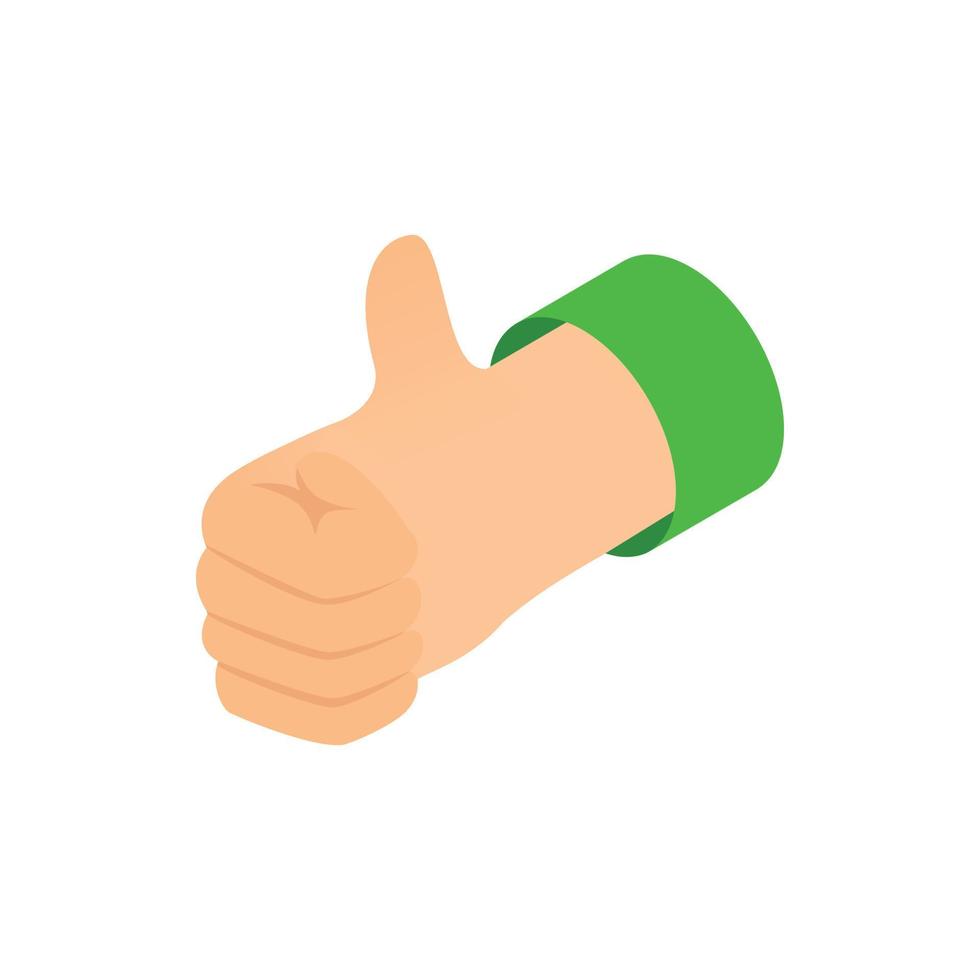 Thumb up icon, isometric 3d style vector