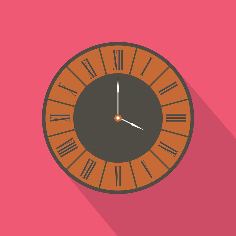 icono de reloj, estilo plano vector