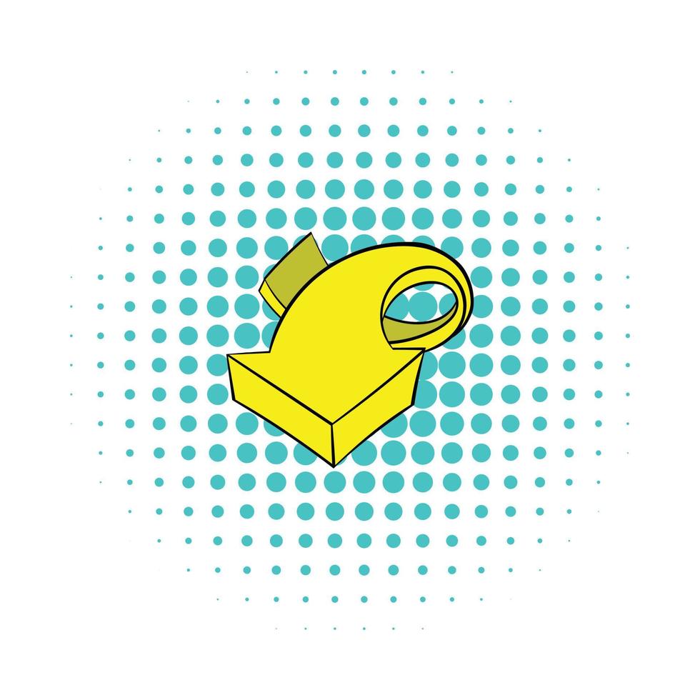 Yellow spiral arrow icon, comics style vector