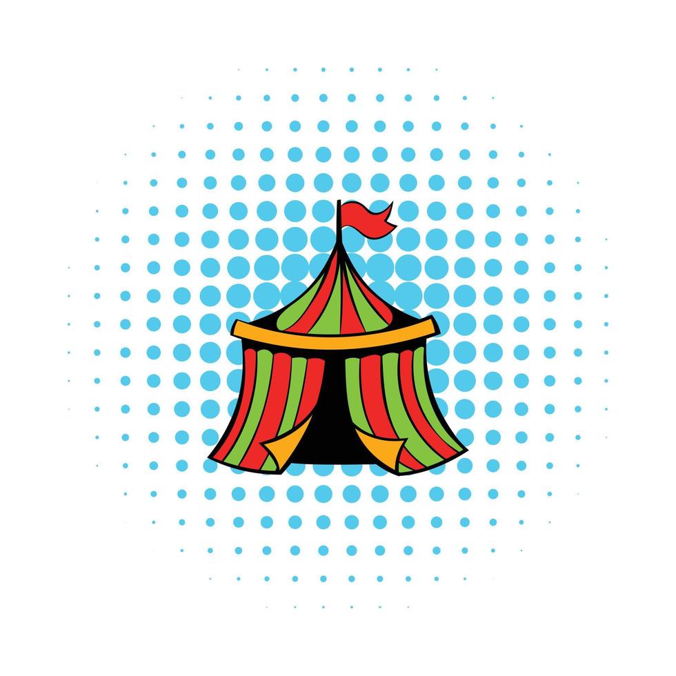 icono de carpa de circo, estilo comics vector