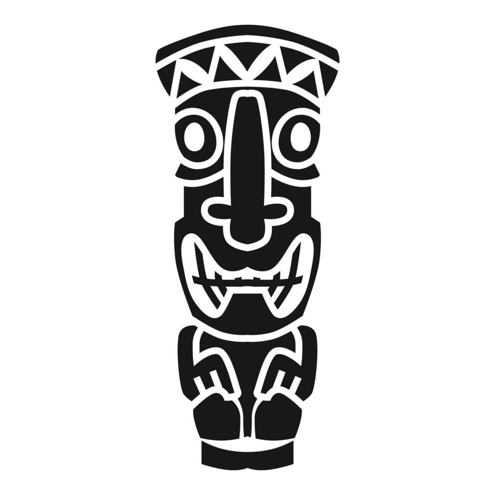 icono de ídolo de la cultura de Tahití, estilo simple vector