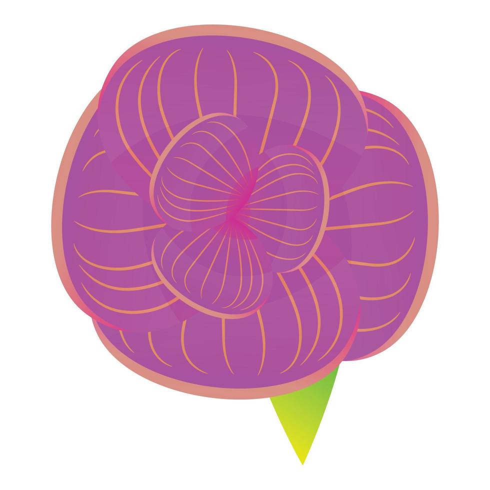 icono de flor de orquídea púrpura, estilo de dibujos animados vector