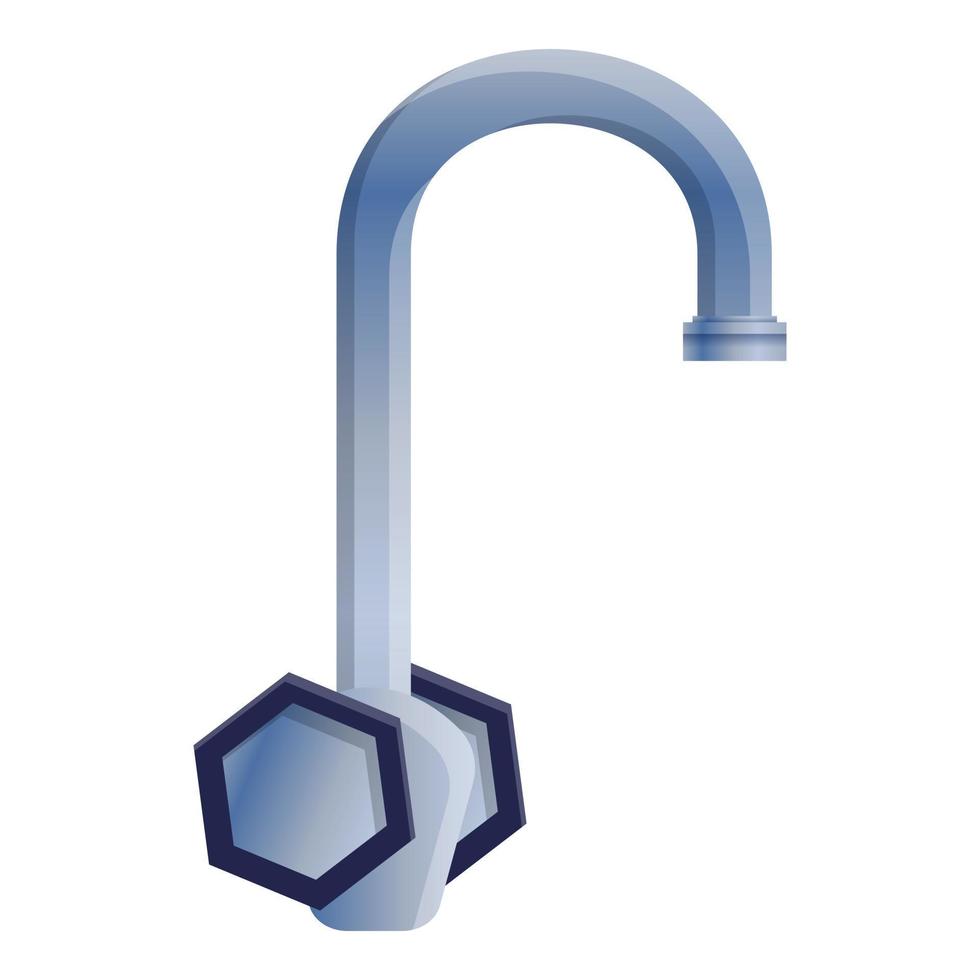 Domestic faucet icon, cartoon style vector